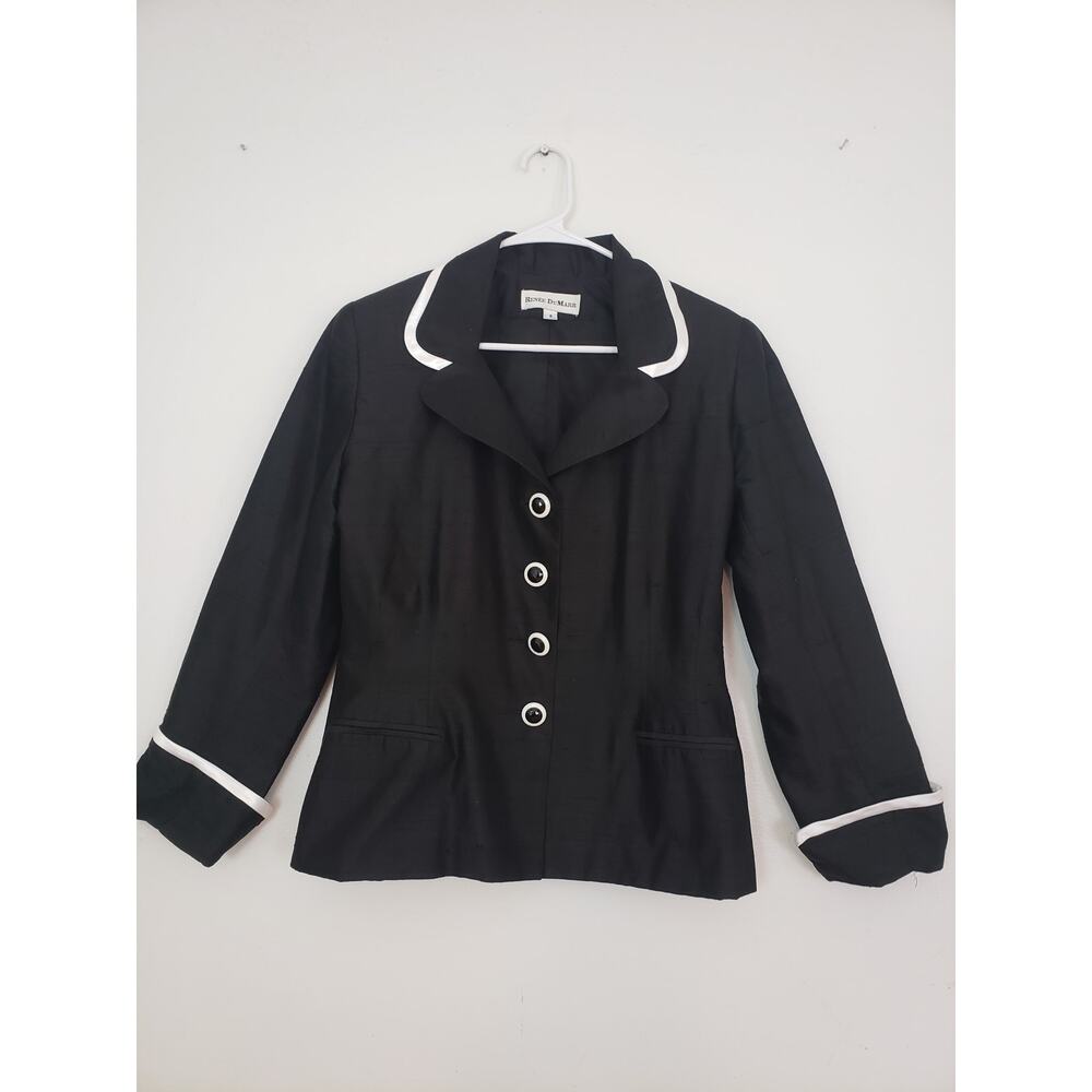 (O5) Y2K Renee Dumarr Womens Blazer Size 8 Silk Office Siren Cottagecore USA